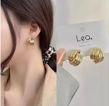 Wind Leaf Earrings Female Personality High-End Design Sense - Ocean Vault