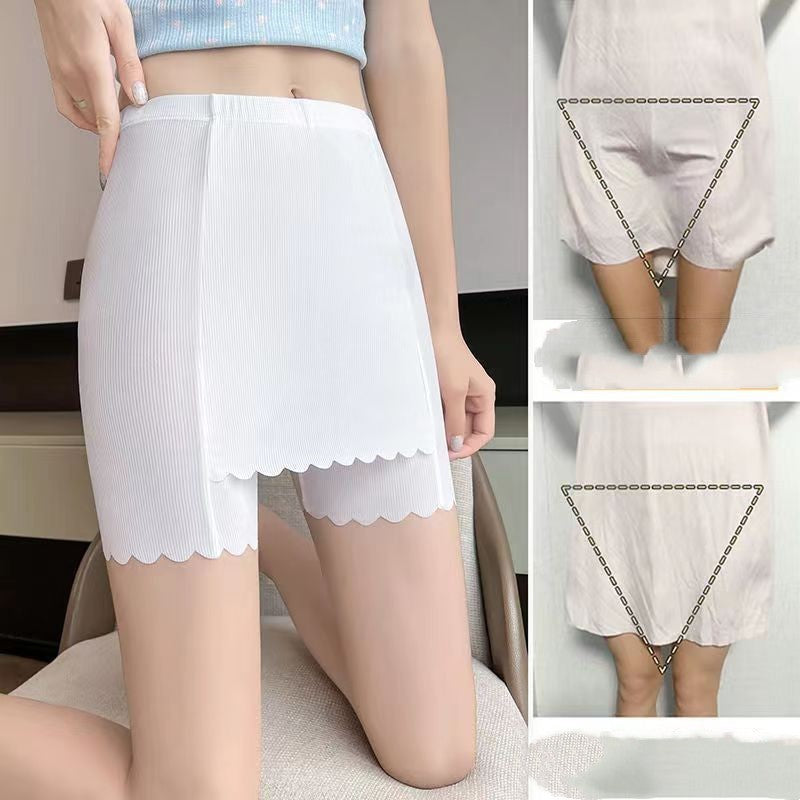 Double Layer Anti-walking Non-marking Bottoming Pants Female Summer Thin Section
