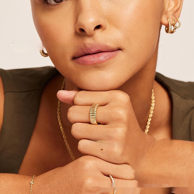 Personalized Bread Abstract Ring For Women
