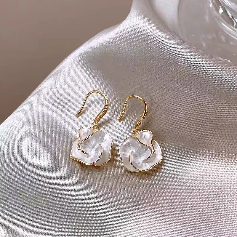 Women's Summer Light Luxury Camellia Flower Earrings