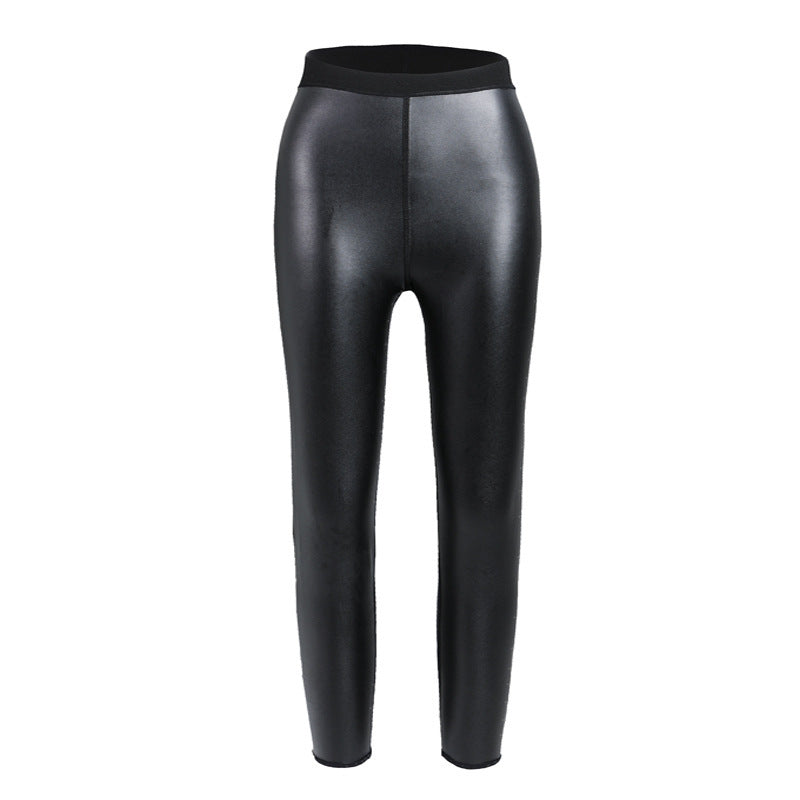 Seamless Butt-lift Underwear Mid Waist Fitness Leather Pants