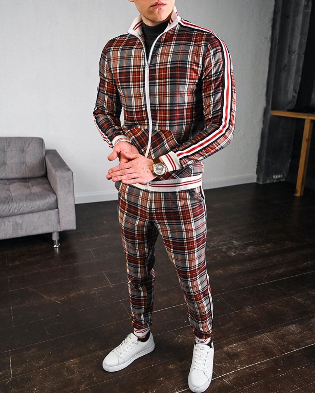 Two-piece casual men's plus size sportswear