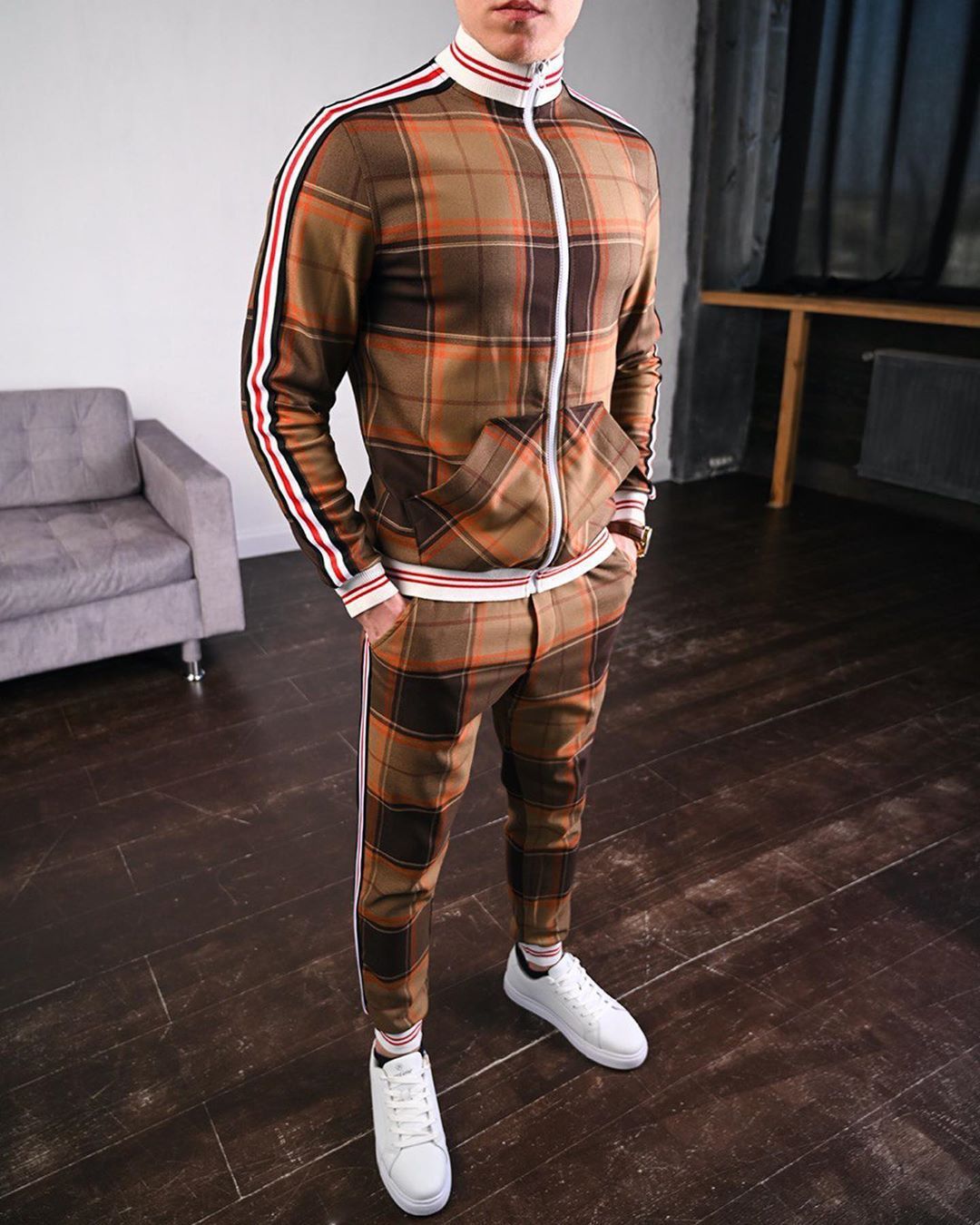 Two-piece casual men's plus size sportswear