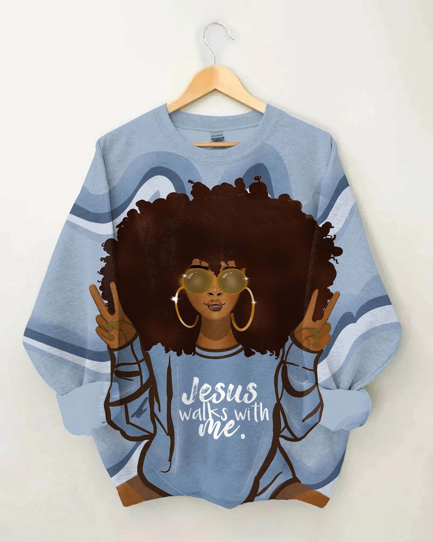 Fashion Digital Printed Round Neck Sweater