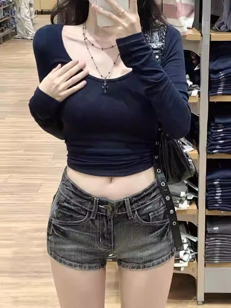 Hot Girl High Waist Shorts Summer Sexy Slimming Sheath Super Short Shorts Women