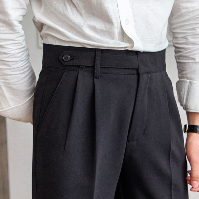 Casual Men's Paris Buckle Straight Business Small Naples Non-ironing All-match Suit Pants