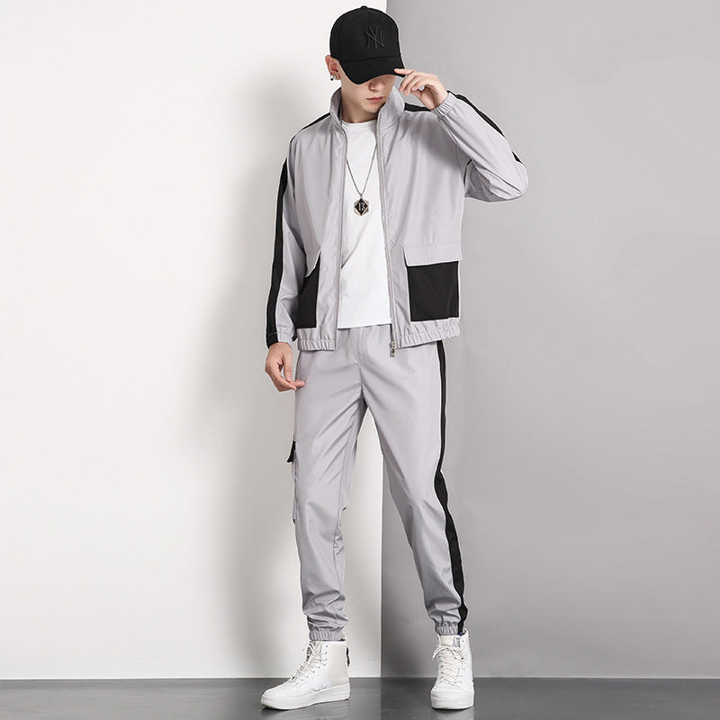 Slim-fit stand-collar casual suit sportswear