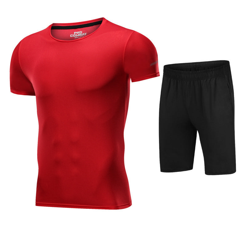 Sportswear short sleeve fitness shorts running suit