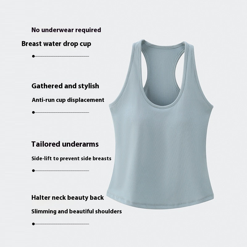 7A Antibacterial Lyocell Cool Feeling Padded Strap Vest Top