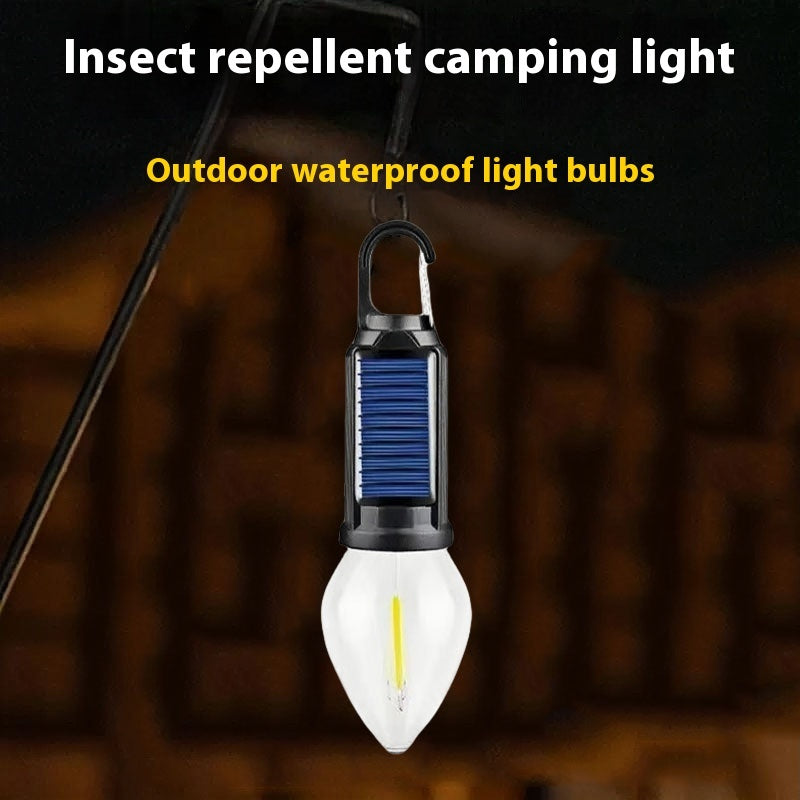 Outdoor Solar Energy Camping Lights Charging With Hooks Tungsten Lamp