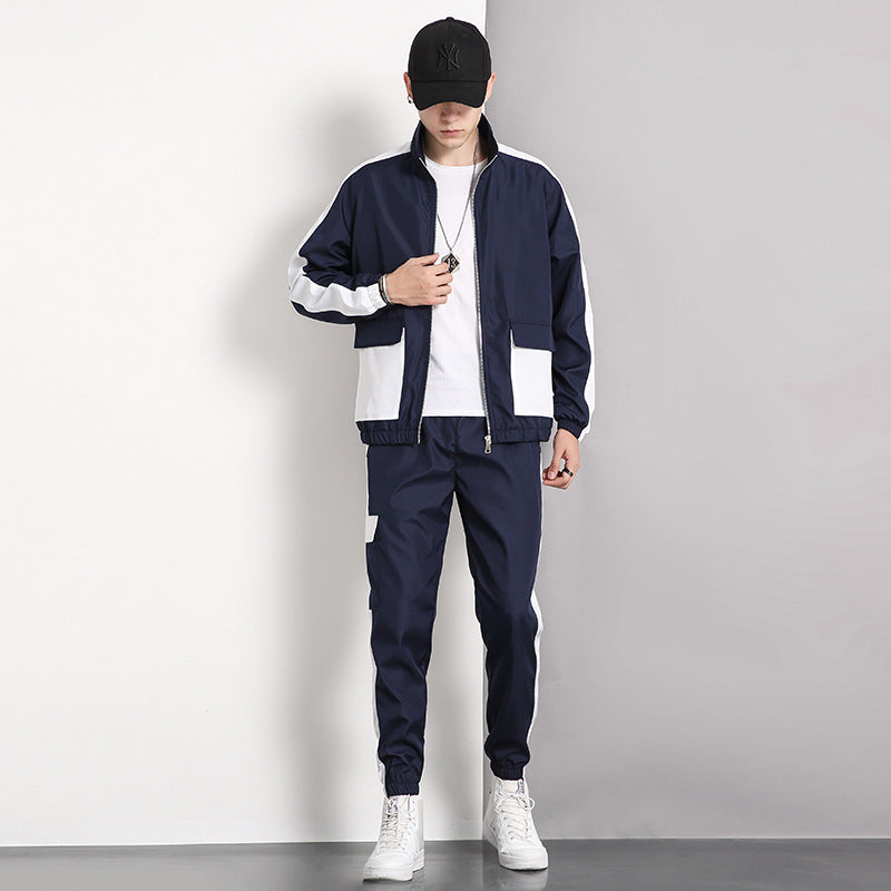 Slim-fit stand-collar casual suit sportswear