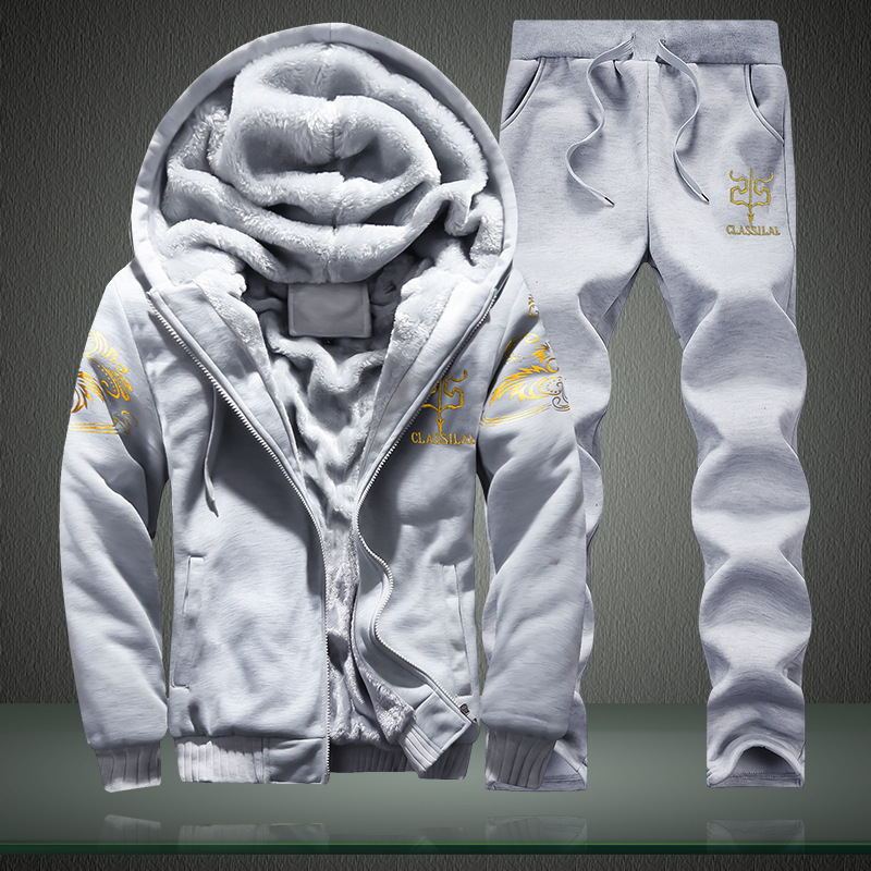 Winter warm sweater men's jacket trousers sportswear