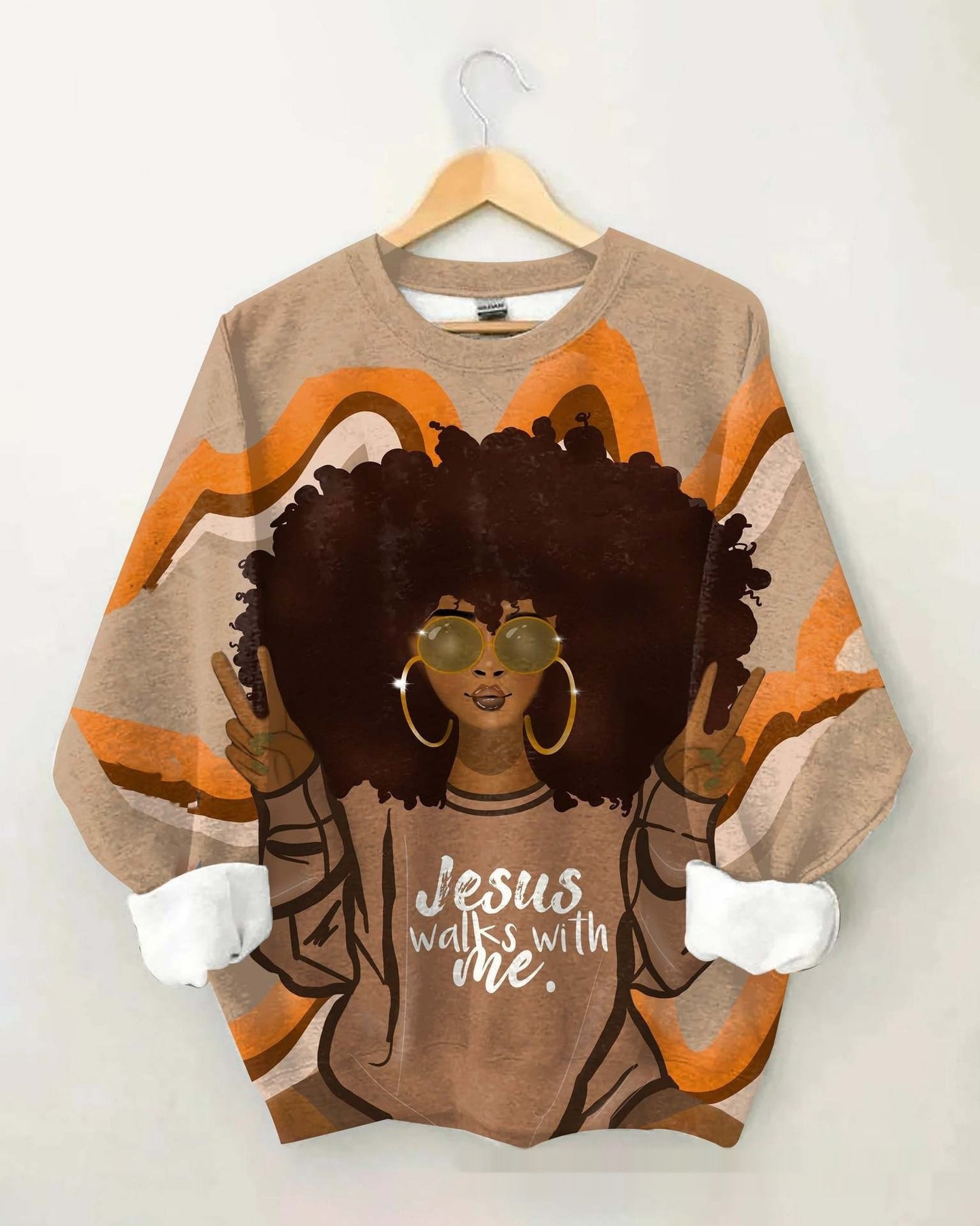 Fashion Digital Printed Round Neck Sweater