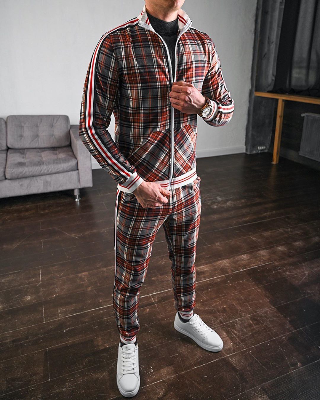 Two-piece casual men's plus size sportswear