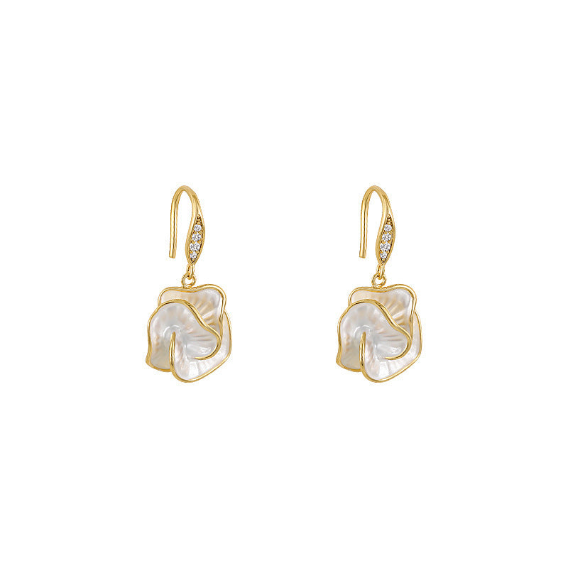 Women's Summer Light Luxury Camellia Flower Earrings