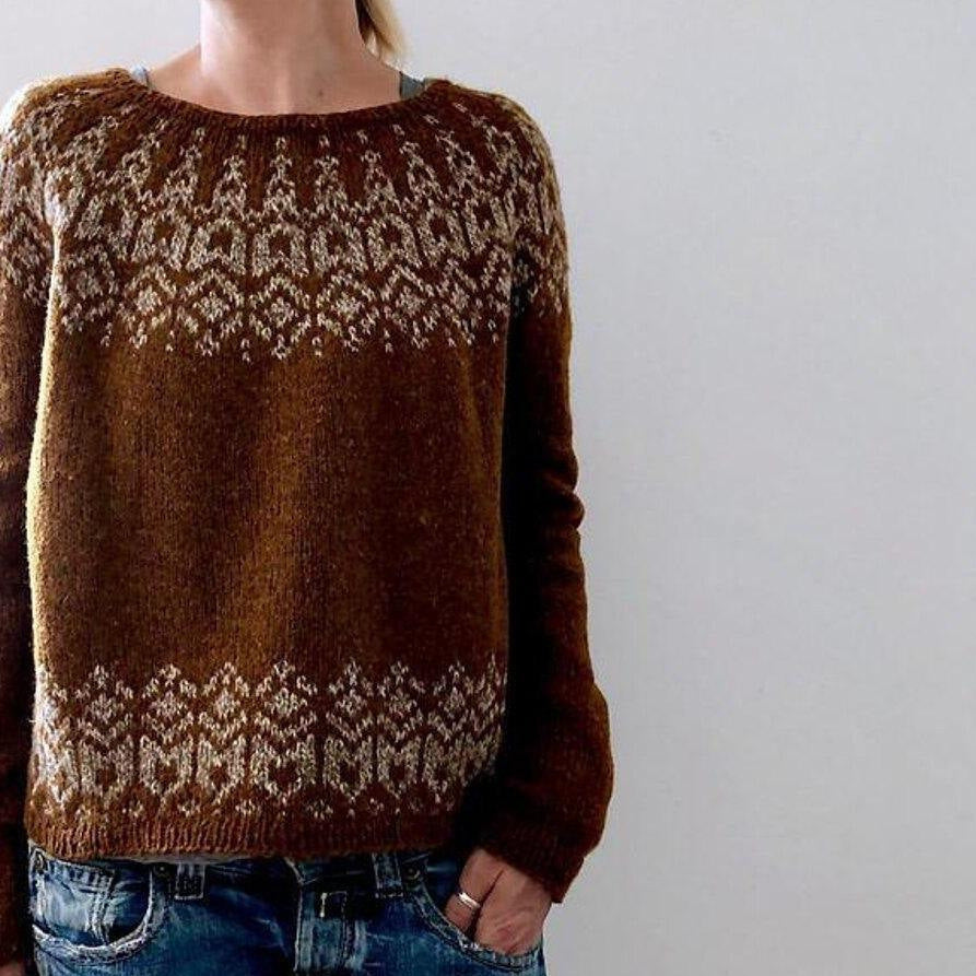 Women's Round Neck Multi-color Loose Fashion Pullover Sweater