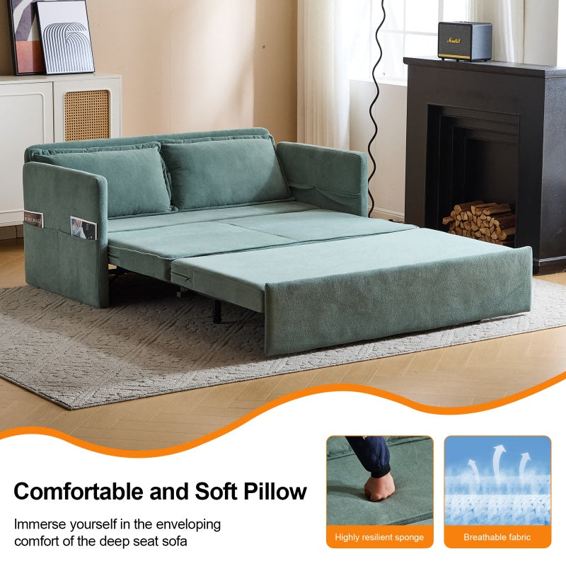 Adult Sleeper Chair Bed, 3-in-1 Convertible Sofa Chair Bed Pull-out Sofa Bed, Convenient Folding Tray Table With USB And Type-C Charging Ports Modern Loveseat For Living Room Cannot Be Sold On Temu