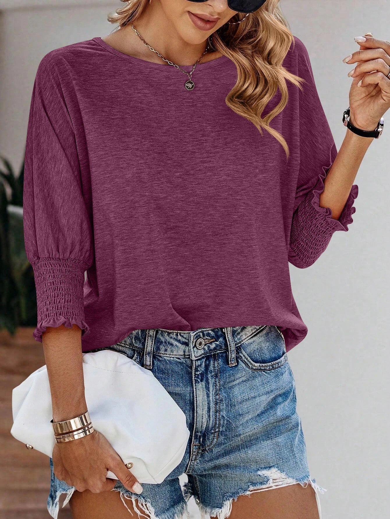 Summer New Product Fashionable Loose Round Neck Cufflinks Embroidered Long Edition Women's Large Shirt