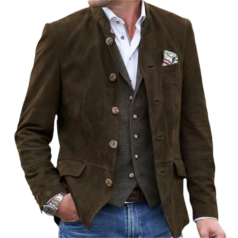 Button Stand Collar Men's Casual Jacket