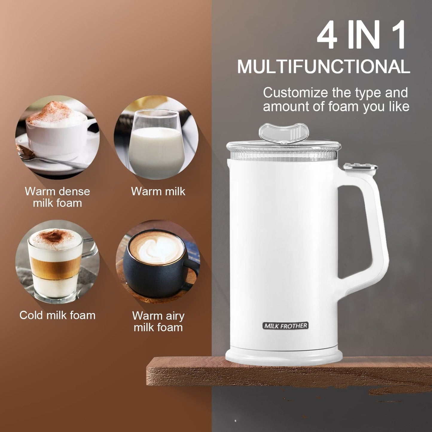 Hot And Cold Double Electric Milk Frother Coffee Latte