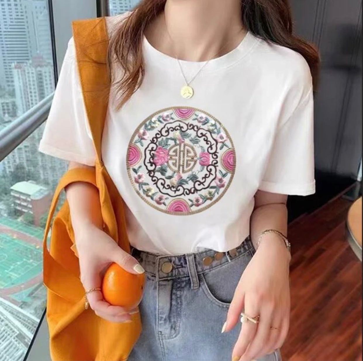 Pure Cotton Summer Short-sleeved T-shirt Chinese Style Fashionable And Stylish