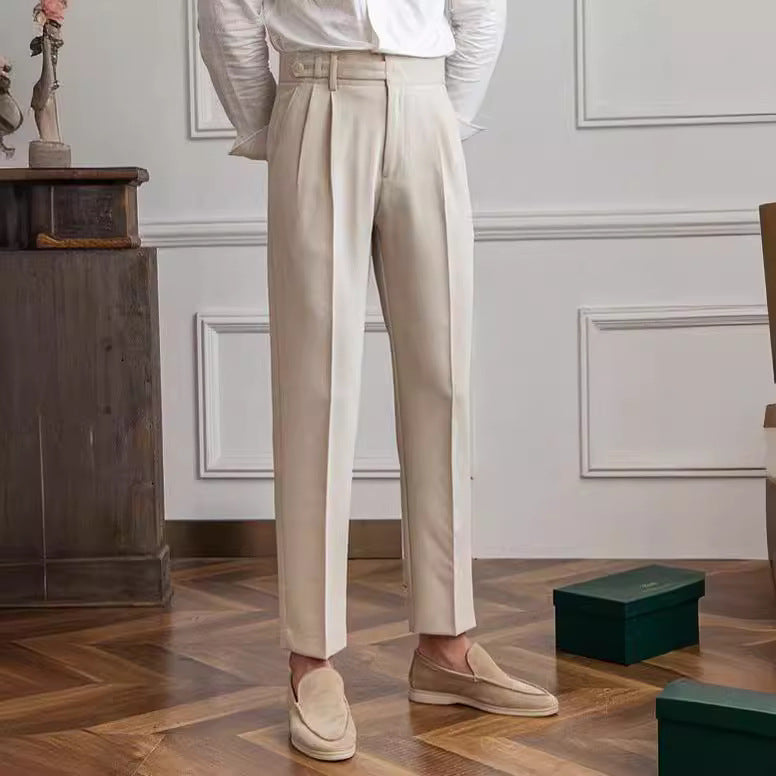 Casual Men's Paris Buckle Straight Business Small Naples Non-ironing All-match Suit Pants