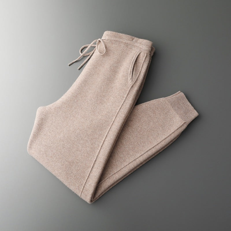 Air Layer Thickened Wool Men's High Waist Casual All-match Lock Foot Harem Pants