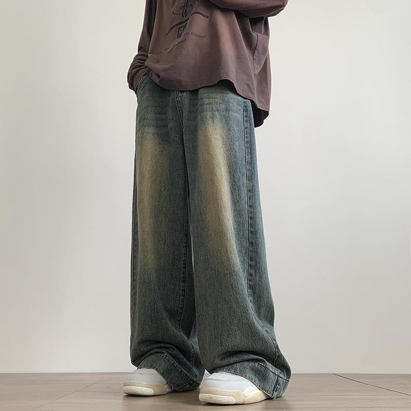 Straight Jeans Men's Summer Ruan Handsome Wide Leg Casual Long Pants