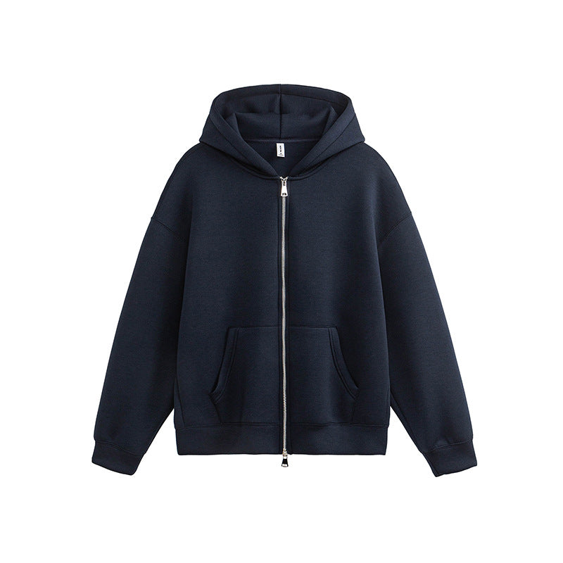 Air Layer Hooded Cardigan Sweater Same Style