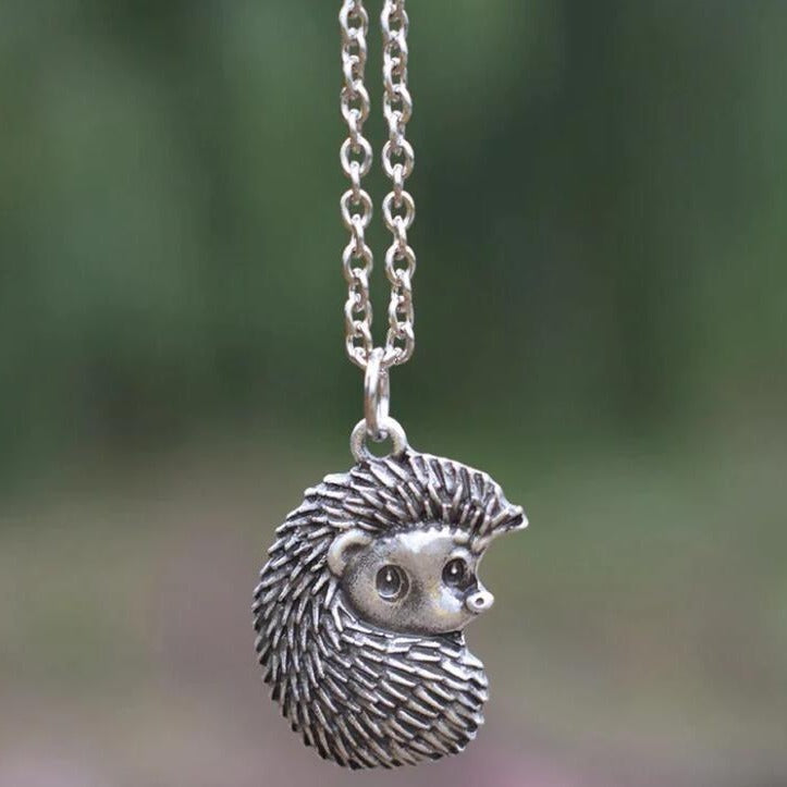 Retro Style Hedgehog Silver Alloy Pendant Necklace