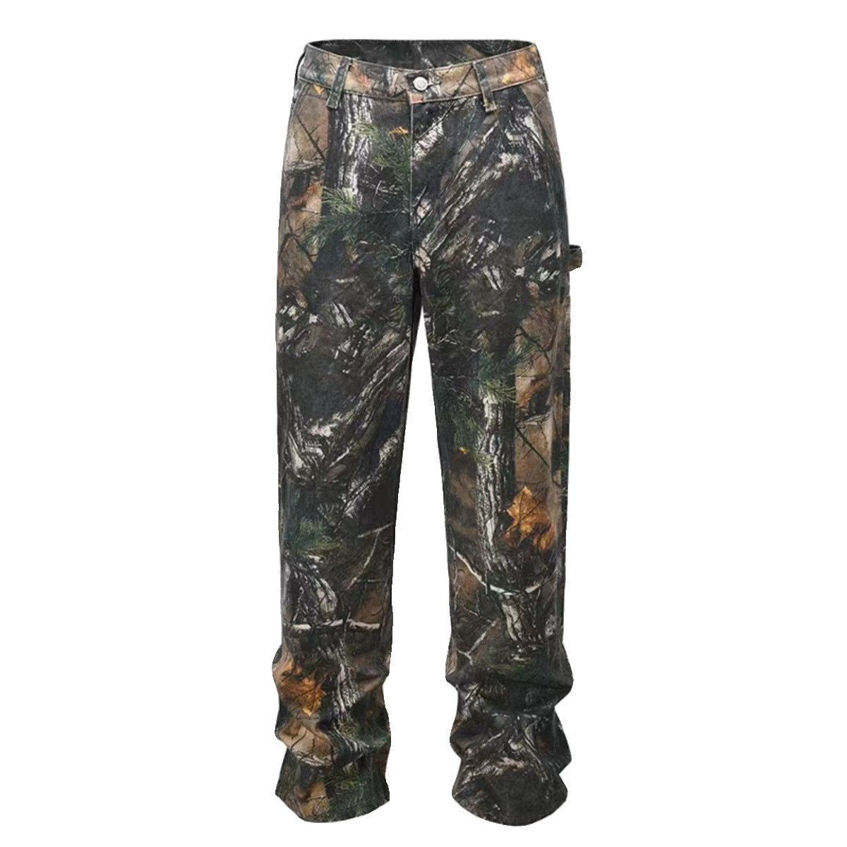 Tree Pattern Camouflage Jeans Men's Loose Straight Print