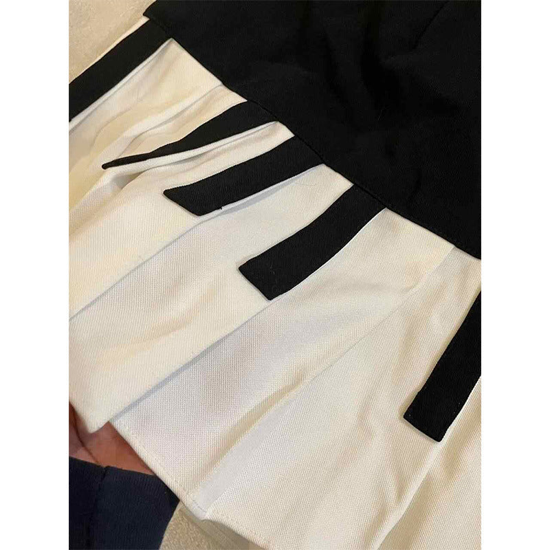 Women's All-match Retro Black And White Piano Design Skirt