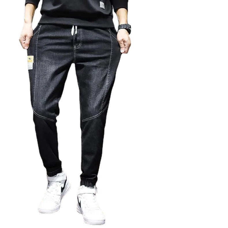 Ankle-tied Jeans Men's Loose Cargo Harlan Cropped Leisure