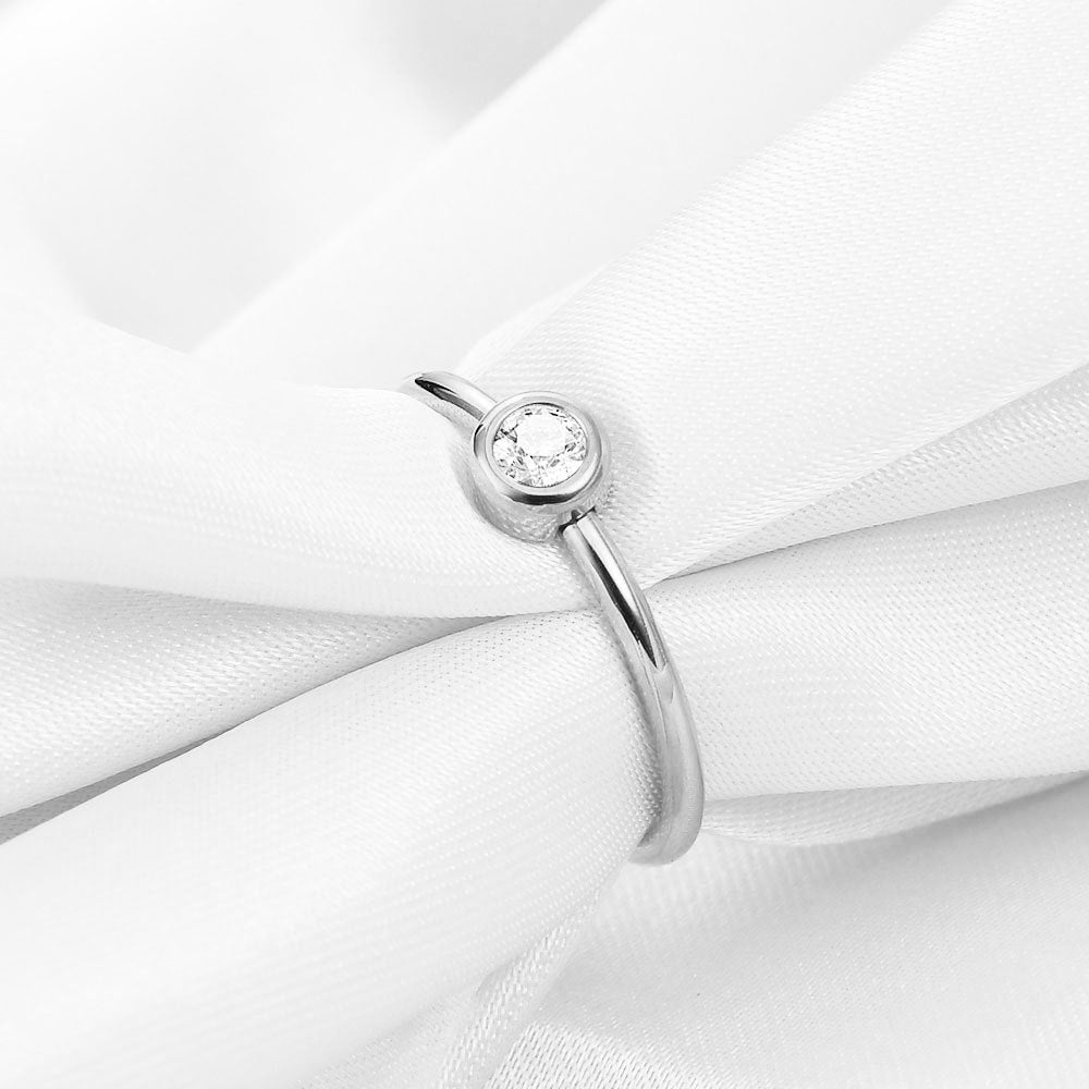 European And American Simple 2MM Titanium Steel Diamond Ring Stainless Steel