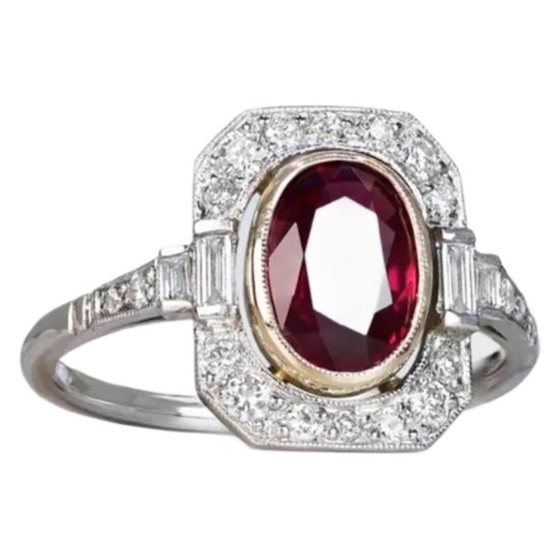 Vintage Ruby Electroplated Women's Ring - Ocean Vault