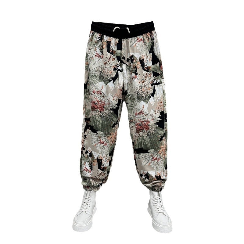 Personality Printed Pants Thin Drape Breathable Casual Pants