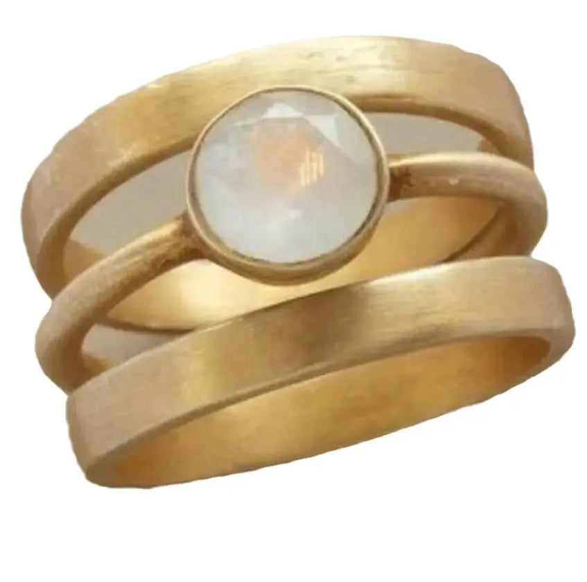 Asian Gold Hollow Women's Multi-layer Forefinger Ring - Ocean Vault