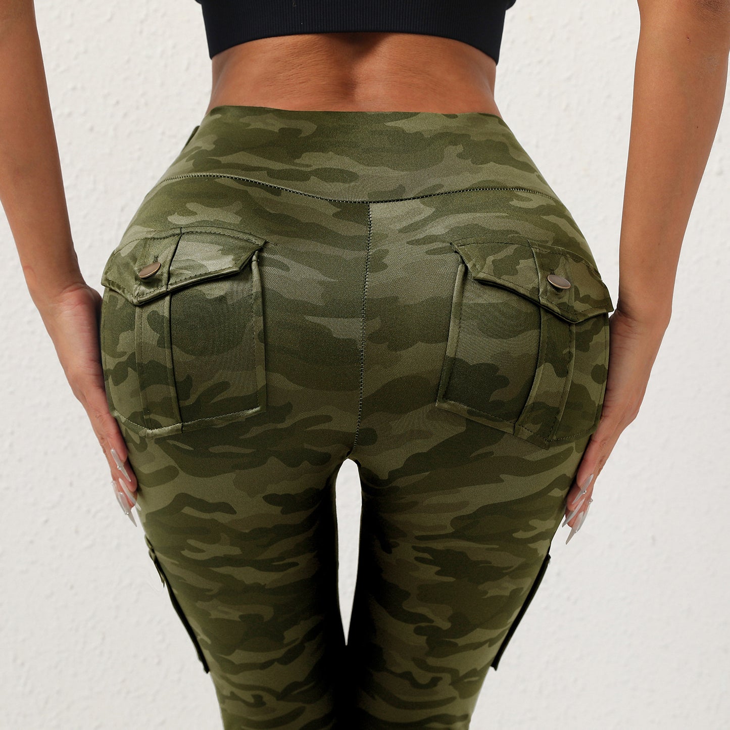 Digital Camouflage Button Multi-pocket Sexy Comfortable Sports