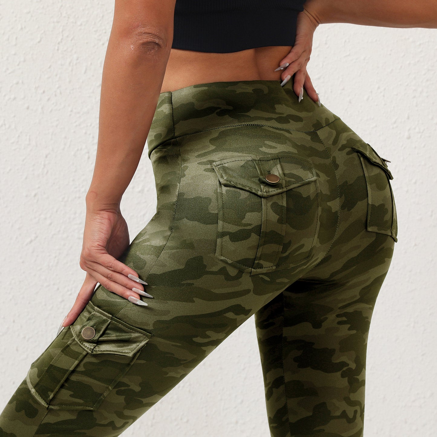 Digital Camouflage Button Multi-pocket Sexy Comfortable Sports
