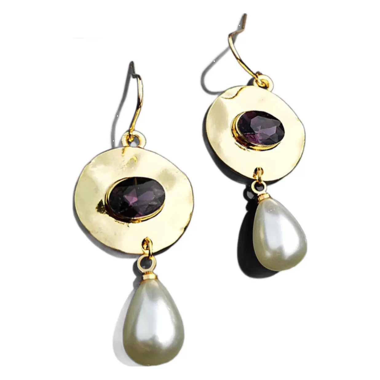 Retro Fashion Creative Design Round Mid-ancient Square Stud Earrings