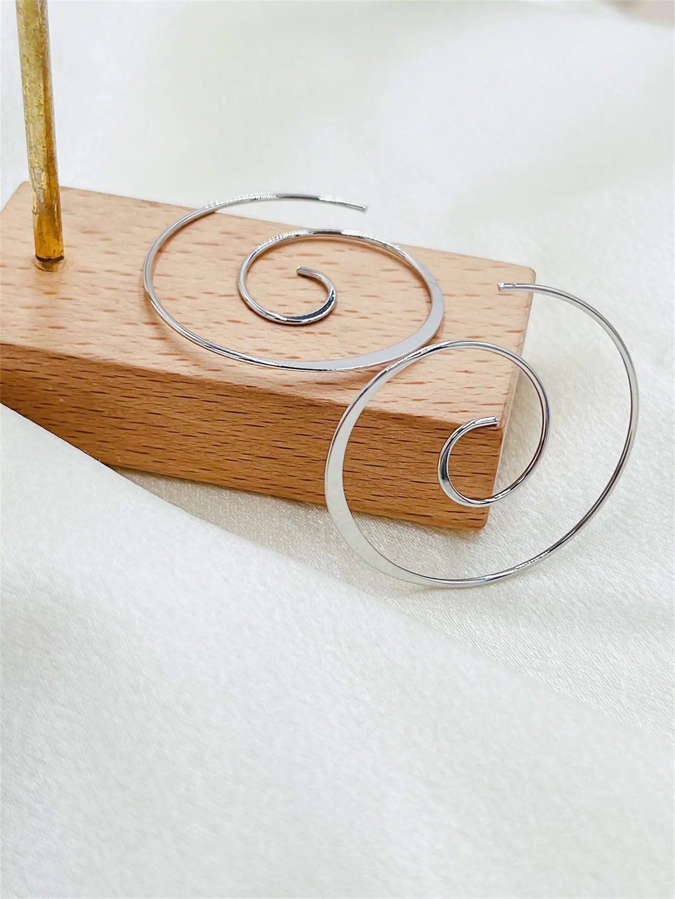 Wave Ripple Copper Earrings Personality Simple - Ocean Vault