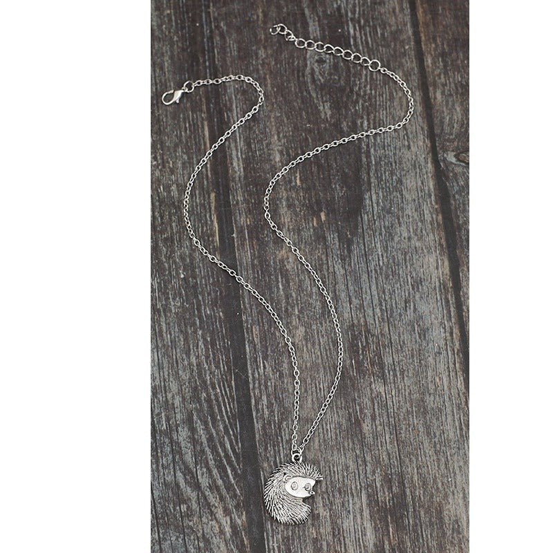 Retro Style Hedgehog Silver Alloy Pendant Necklace
