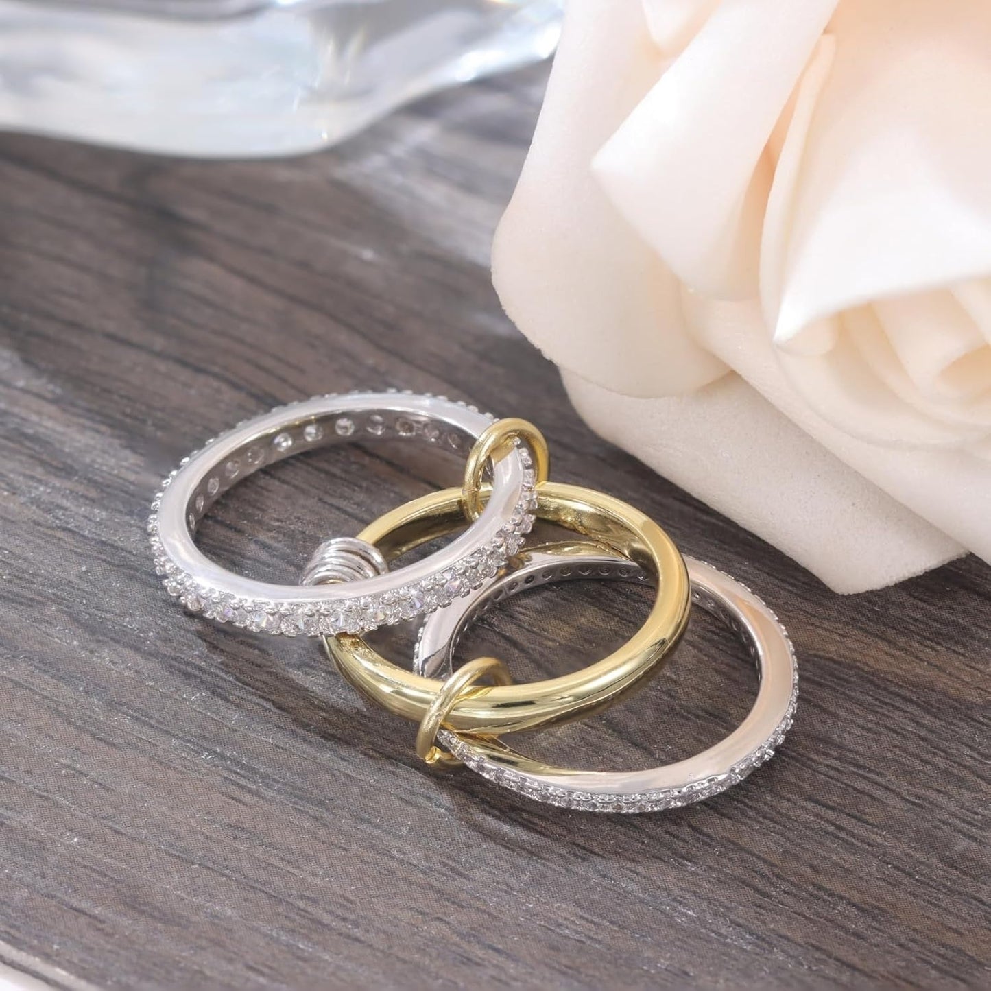 Stainless Steel Ring Zircon Titanium Steel Full Diamond Ring