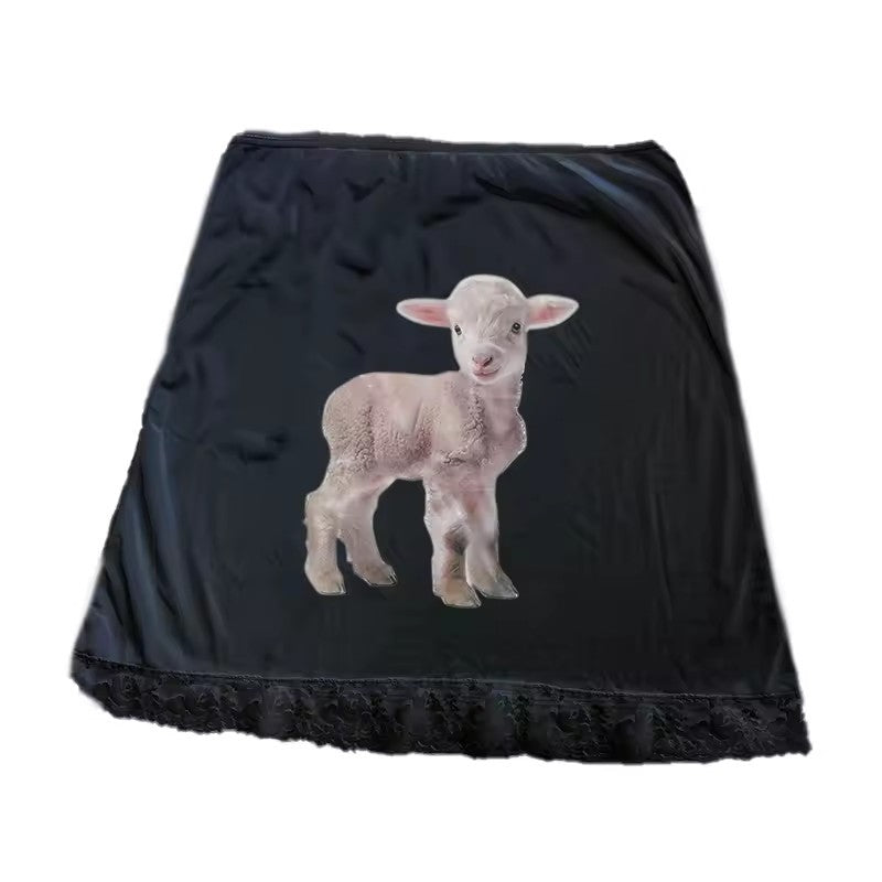 Women's High Waist Cute Animal Pattern Printed Skirt