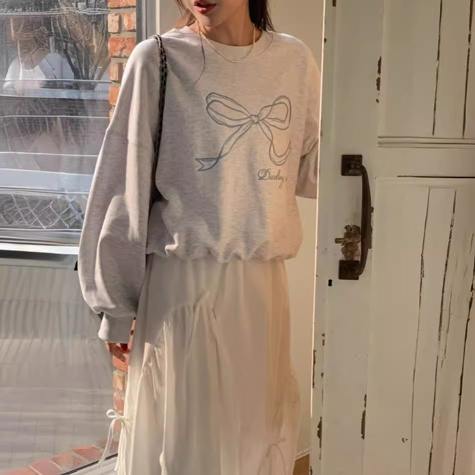 Women's Embroidered Bow Pullover Sweater