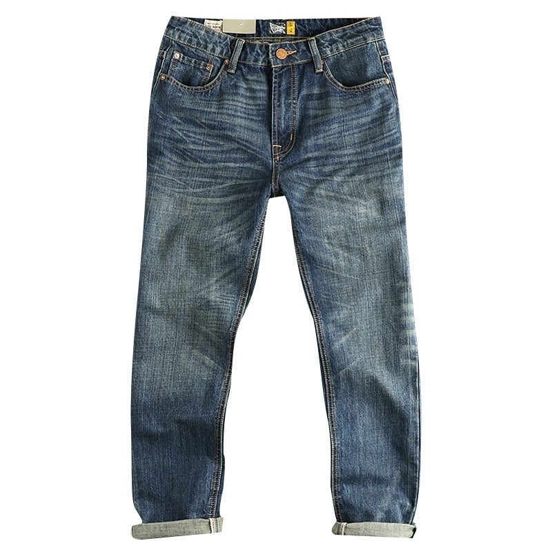 Men's Casual Retro Pocket Straight Jeans