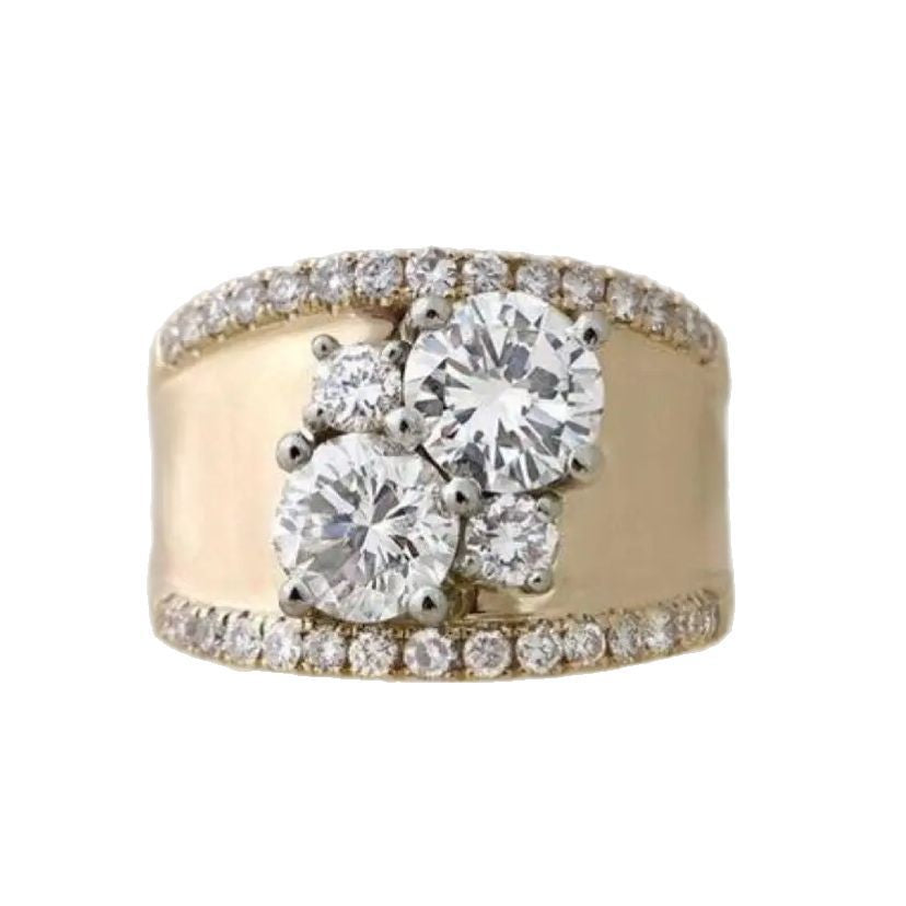 European And American Luxury Round Engagement Ring