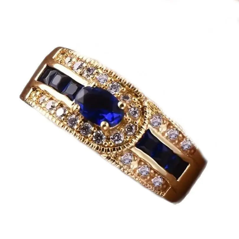 Personality Sapphire Full Diamond Ring - Ocean Vault