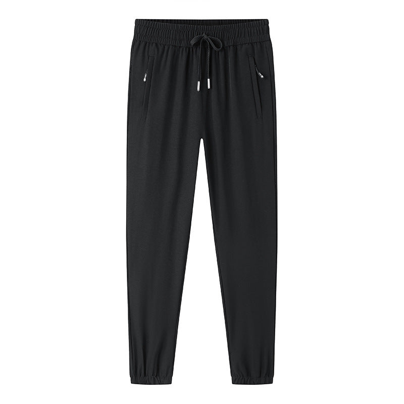 Loose Elastic Quick-drying Straight Ankle Tied Sports Pants