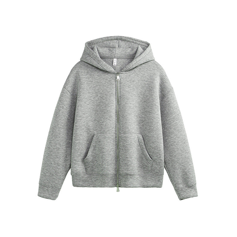 Air Layer Hooded Cardigan Sweater Same Style